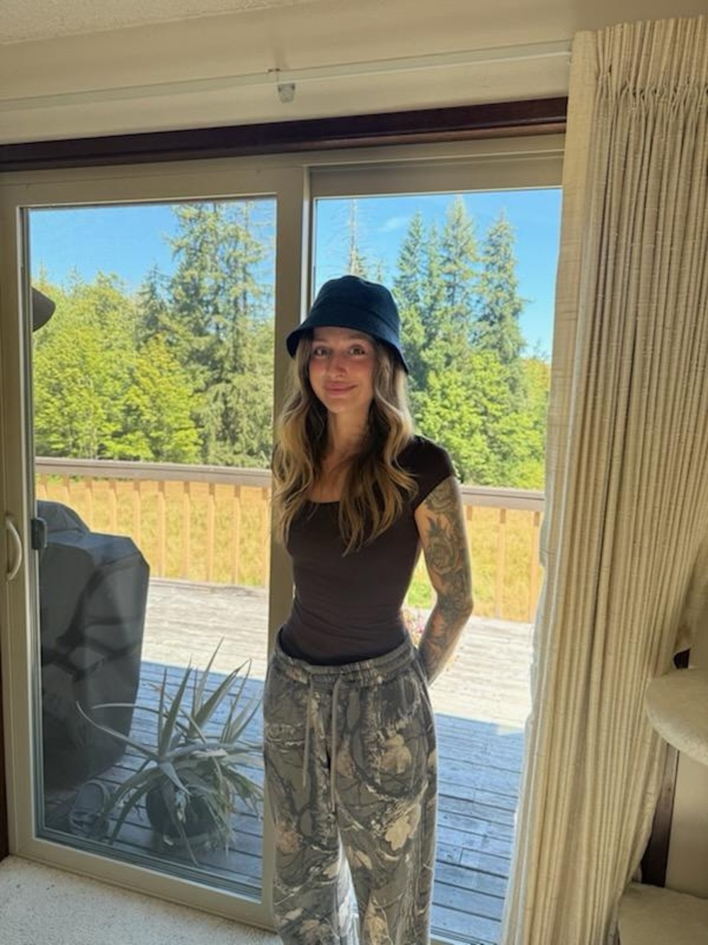 Louis Vuitton Black Monogram rain bucket hat reverses into a denim hat